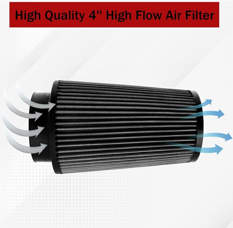 Plobeda 7.3L Cold Air Intake Kit 4" Cold Air Intake Pipe Kit for Ford F250 F350 Super Duty 1999.5 2000 2001 2002 2003 7.3 Powerstroke Diesel (Black) - Image 5